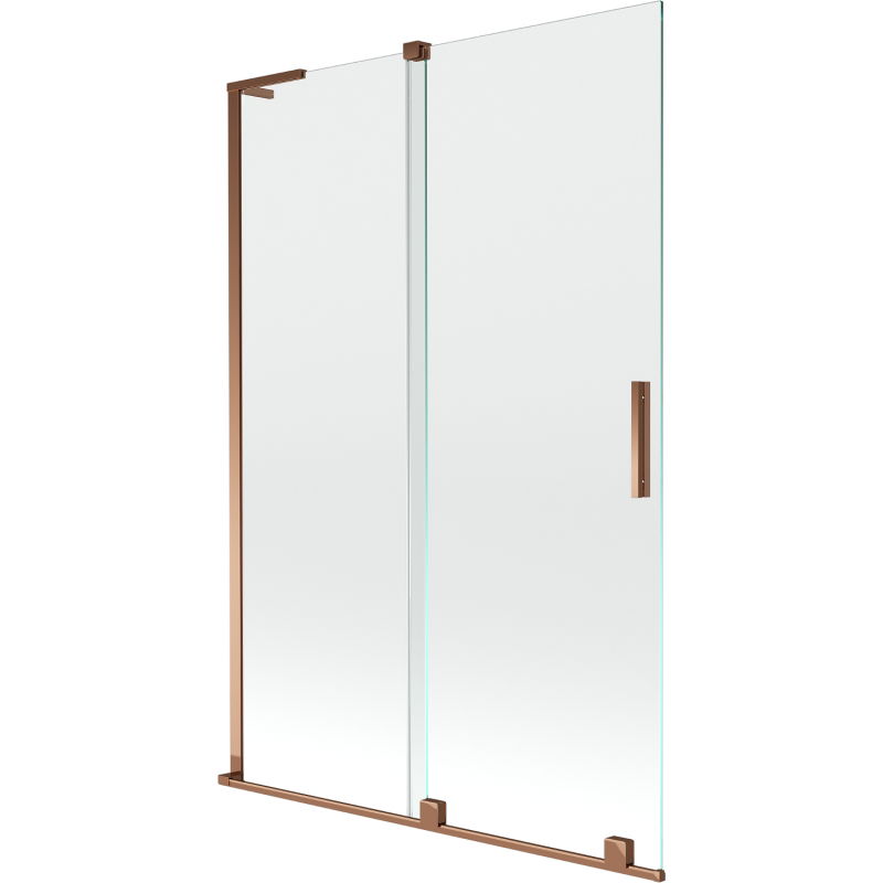 Mexen Velar L badwand met 2 schuifdeuren 120 x 150 cm, transparant, roze goud - 896-120-003-01-60