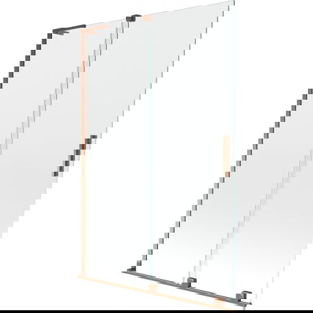 Mexen Velar L vannas istabas ekrāns, 2-daļīgais bīdāmais 120 x 150 cm, caurspīdīgs, rozā zelts - 896-120-003-01-60