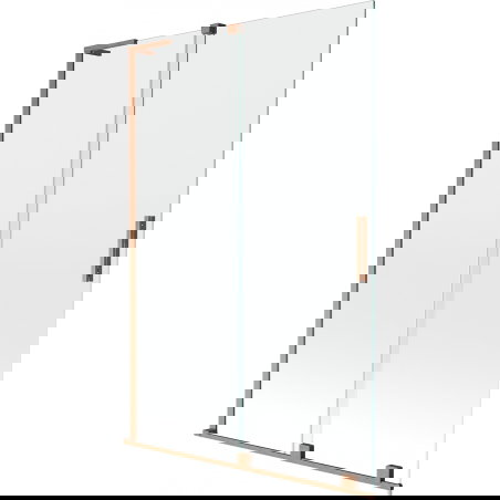 Mexen Velar L 2-krilni premični zaslon za kad 120 x 150 cm, prozoren, brušeni baker - 896-120-003-01-65