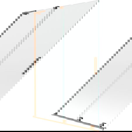 Mexen Velar L Badewannenwand 2-flügelig, verschiebbar 120 x 150 cm, transparent, gebürstetes Kupfer - 896-120-003-01-65