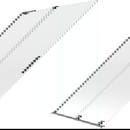 Mexen Velar L badwand, 2-delige schuifdeur 120 x 150 cm, transparant, geborsteld geweergrijs - 896-120-003-01-66