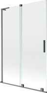 Mexen Velar L parawan nawannowy 2-skrzydłowy rozsuwany 120 x 150 cm, transparent, gun gray szczotkowany - 896-120-003-01-66