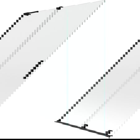 Mexen Velar L 2-delad skjutbar badrumsskärm 120 x 150 cm, transparent, svart - 896-120-003-01-70