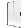 Mexen Velar L vannitoakardina 2-poolne liuglev 120 x 150 cm, läbipaistev, must - 896-120-003-01-70