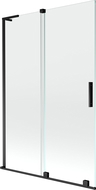 Mexen Velar L Badewannenfaltwand 2-flügelig 120 x 150 cm, transparent, schwarz - 896-120-003-01-70