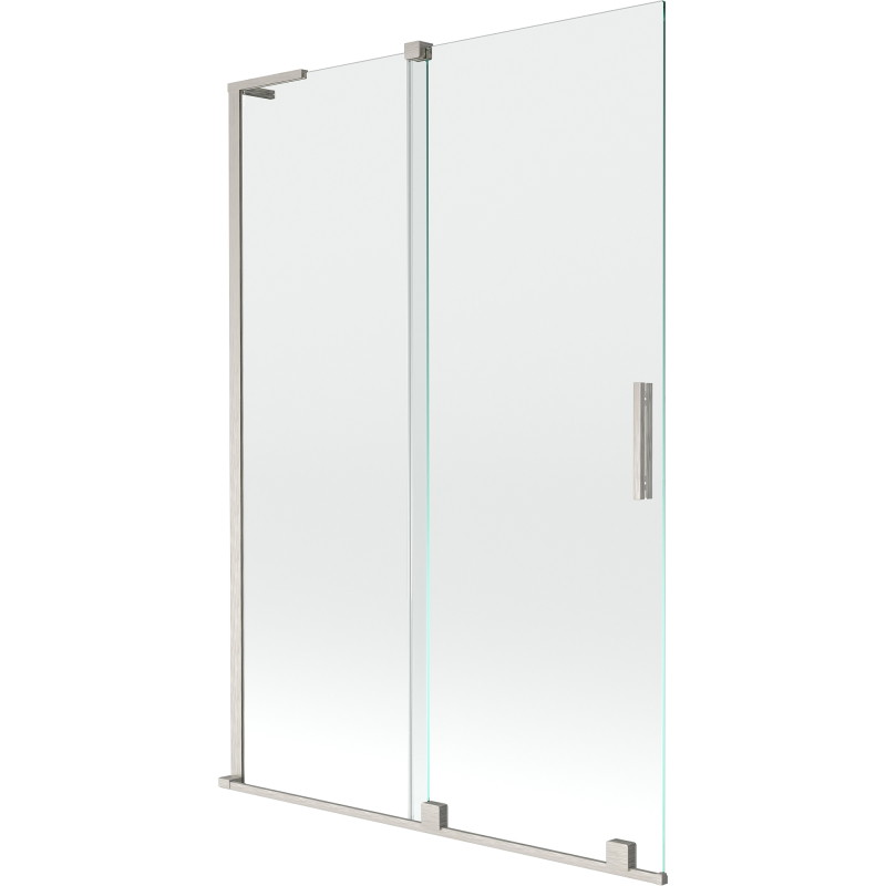 Mexen Velar L klizna za kadu s 2 klizna koja se klizna 120 x 150 cm, prozirna, brušeni nikal - 896-120-003-01-97