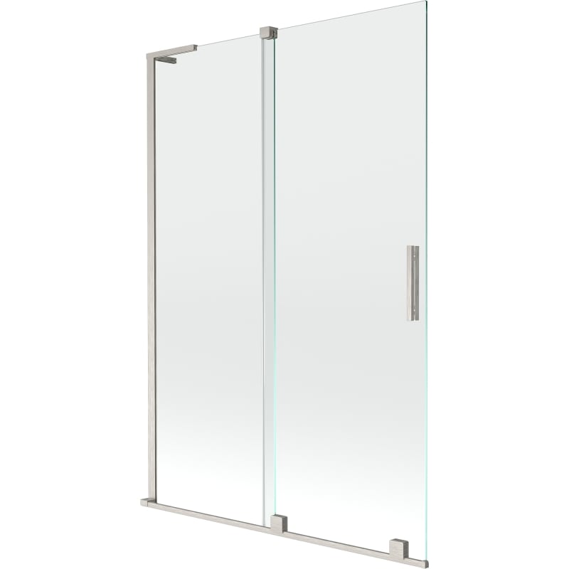 Mexen Velar L libistatav vannisein, kaheosaline, avatav, 120 x 150 cm, läbipaistev, harjatud nikkel - 896-120-003-01-97