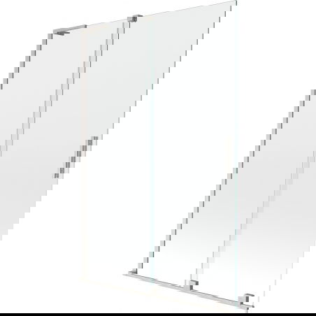 Mexen Velar L Badewannenfaltwand 2-flügelig Schiebesystem 120 x 150 cm, transparent, gebürstetes Nickel - 896-120-003-01-97