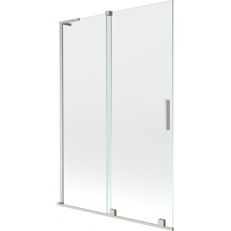 Mexen Velar L klizna za kadu s 2 klizna koja se klizna 120 x 150 cm, prozirna, brušeni nikal - 896-120-003-01-97
