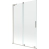 Mexen Velar L klizna za kadu s 2 klizna koja se klizna 120 x 150 cm, prozirna, brušeni nikal - 896-120-003-01-97