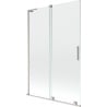 Mexen Velar L libistatav vannisein, kaheosaline, avatav, 120 x 150 cm, läbipaistev, harjatud nikkel - 896-120-003-01-97