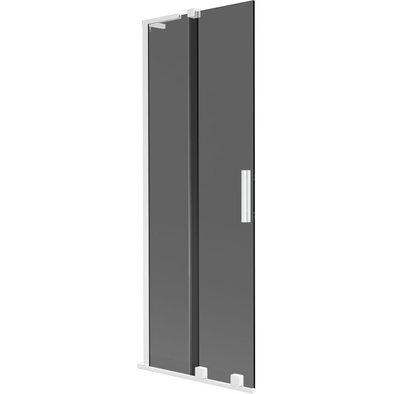 Mexen Velar L Badewannenfaltwand 2-flügelig, verschiebbar 70 x 150 cm, graphit, weiß - 896-070-003-41-20