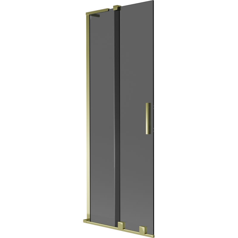 Mexen Velar L Badewannenabtrennung 2-flügelig verschiebbar 70 x 150 cm, Graphit, Gold - 896-070-003-41-50