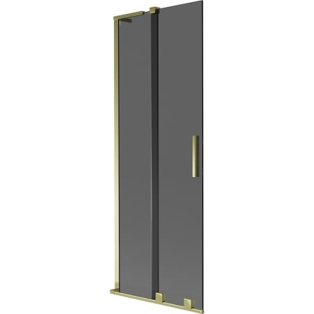 Mexen Velar L Badewannenabtrennung 2-flügelig verschiebbar 70 x 150 cm, Graphit, Gold - 896-070-003-41-50