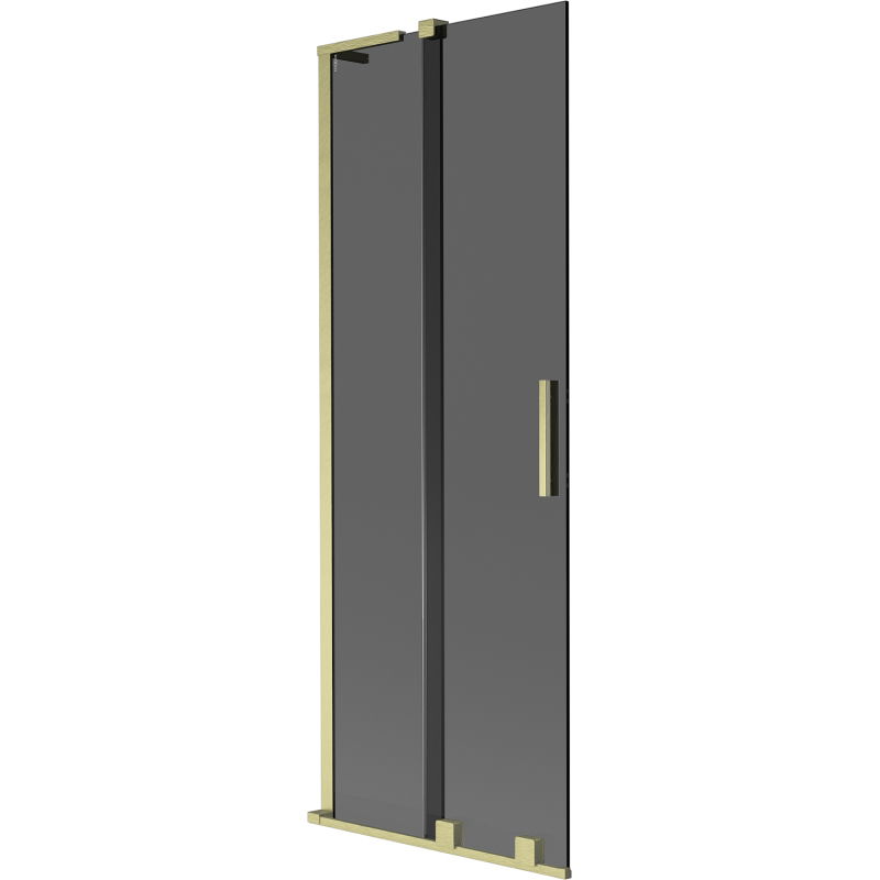 Mexen Velar L Badewannenfaltwand 2-flügelig verschiebbar 70 x 150 cm, graphit, gebürstetes Gold - 896-070-003-41-55