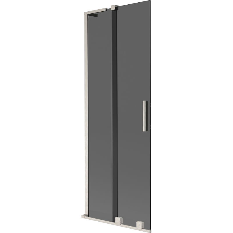 Mexen Velar L Badewannenfaltwand 2-flügelig schiebbar 70 x 150 cm, grafit, gebürstetes Nickel - 896-070-003-41-97