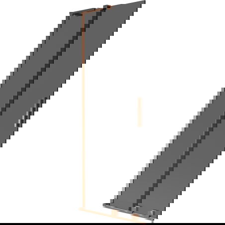 Mexen Velar L Badewannenabtrennung 2-flügelig verschiebbar 75 x 150 cm, Graphit, Roségold - 896-075-003-41-60