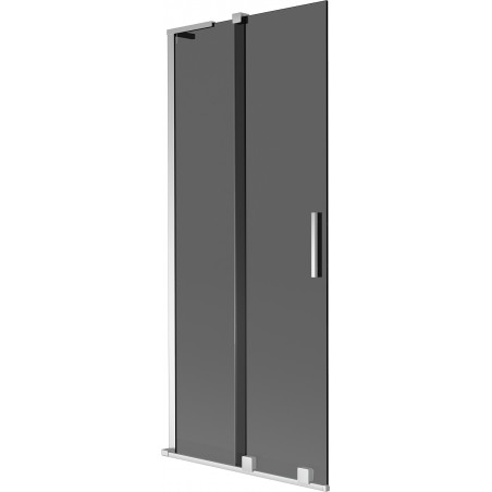 Mexen Velar L klizni zaslon za kadu na razvlačenje 2-krilni 80 x 150 cm, grafit, krom - 896-080-003-41-01