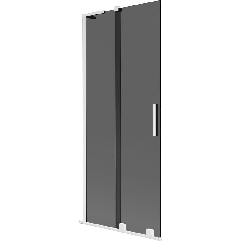 Mexen Velar L Duschtrennwand 2-flügelig verschiebbar 80 x 150 cm, Graphit, Weiß - 896-080-003-41-20