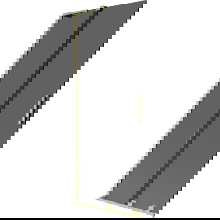 Mexen Velar L Badewannenabtrennung 2-teilig verschiebbar 80 x 150 cm, graphit, gebürstetes Gold - 896-080-003-41-55