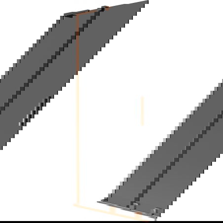 Mexen Velar L Badewannenabtrennung 2-flügelig verschiebbar 80 x 150 cm, Graphit, Roségold - 896-080-003-41-60