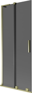 Mexen Velar L 2-wing sliding bath screen 85 x 150 cm, graphite, gold - 896-085-003-41-50