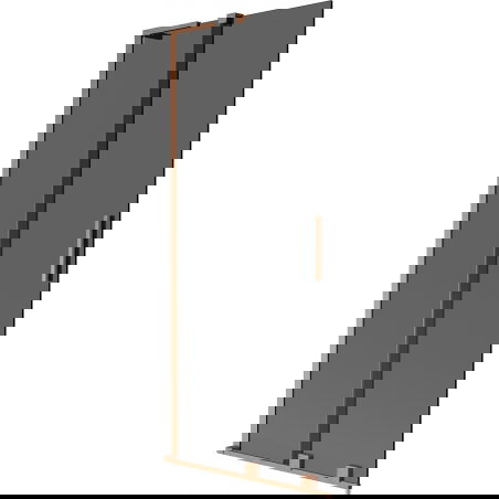Mexen Velar L Badewannenfaltwand 2-flügelig verschiebbar 85 x 150 cm, Graphit, gebürstetes Kupfer - 896-085-003-41-65