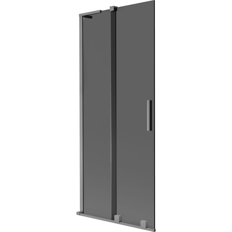 Mexen Velar L Badewannenfaltwand 2-flügelig verschiebbar 85 x 150 cm, Graphit, Gun Metal - 896-085-003-41-95