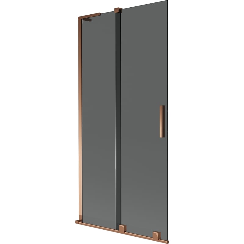 Mexen Velar L 2-panel slide bath screen 90 x 150 cm, graphite, rose gold - 896-090-003-41-60