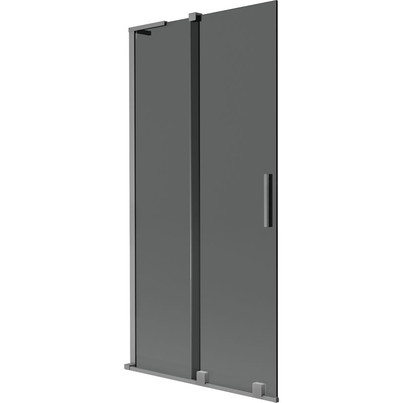 Mexen Velar L Badewannenfaltwand 2-flügelig verschiebbar 90 x 150 cm, Graphit, Gun Metal - 896-090-003-41-95