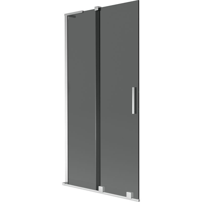 Mexen Velar L Badewannenabtrennung 2-flügelig, verschiebbar 95 x 150 cm, Graphit, Chrom - 896-095-003-41-01