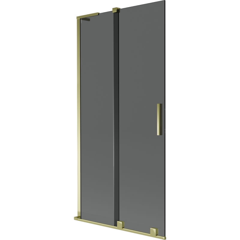Mexen Velar L Badewannenabtrennung 2-flügelig verschiebbar 95 x 150 cm, graphit, gold - 896-095-003-41-50