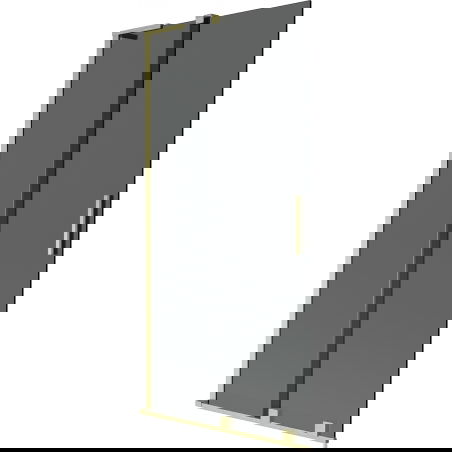 Mexen Velar L badwand scherm 2-delig schuifbaar 95 x 150 cm, grafiet, goud geborsteld - 896-095-003-41-55