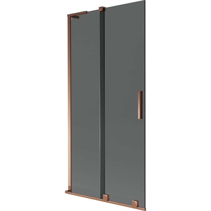 Mexen Velar L vannituba ekraan, 2-leheline lükand uks, 95 x 150 cm, grafiit, roosa kuld - 896-095-003-41-60