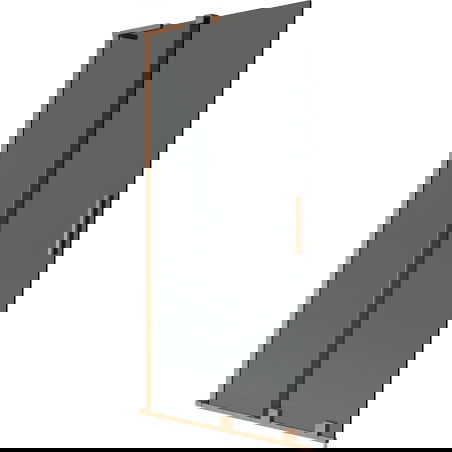Mexen Velar L duschvägg med 2 paneler, skjutbar 95 x 150 cm, grafit, borstad koppar - 896-095-003-41-65