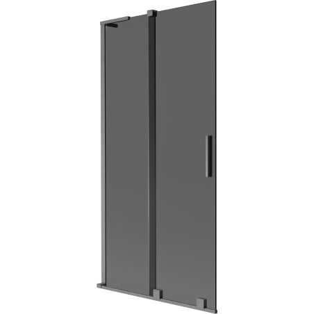 Mexen Velar L parawan nawannowy 2-skrzydłowy rozsuwany 95 x 150 cm, grafit, gun gray szczotkowany - 896-095-003-41-66