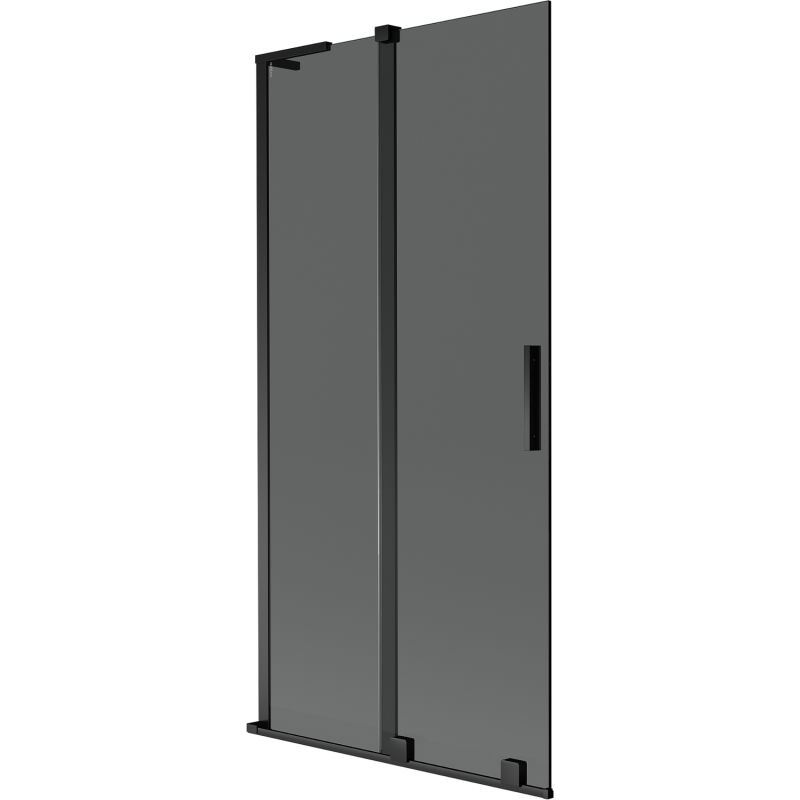 Mexen Velar L panel de bañera de 2 hojas correderas 95 x 150 cm, grafito, negro - 896-095-003-41-70