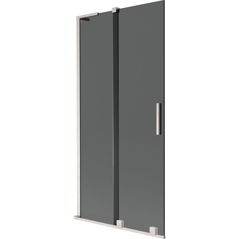 Mexen Velar L auszéibare 2-flügelech Buedzëmmer-Schierm 95 x 150 cm, Grafit, gebierste Nickel - 896-095-003-41-97