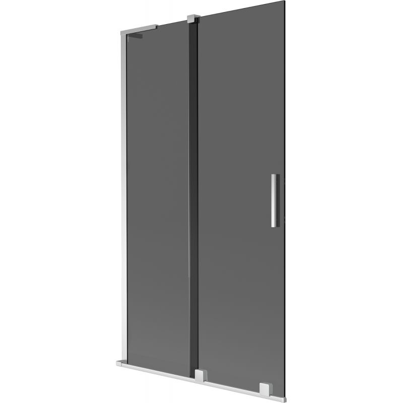Mexen Velar L Badewannenabtrennung 2-flügelig verschiebbar 100 x 150 cm, graphit, chrom - 896-100-003-41-01