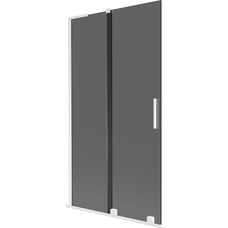 Mexen Velar L, 2-Wing Sliding Bath Screen 100 x 150 cm, Graphite, White - 896-100-003-41-20