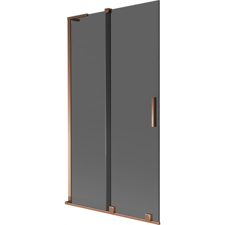 Mexen Velar L klizni paravan za kadu, 2-krilni klizni, 100 x 150 cm, grafit, rozo zlato - 896-100-003-41-60