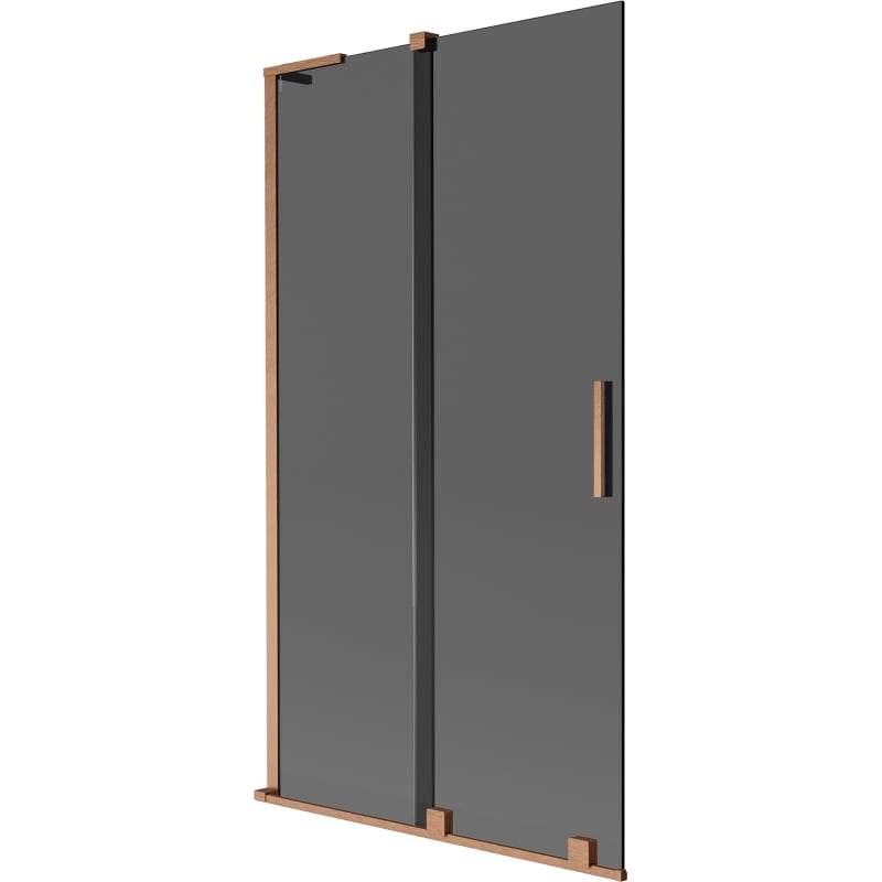 Mexen Velar L vannitoasirm 2-tiivaline, lükand, 100 x 150 cm, grafiit, harjatud vask - 896-100-003-41-65