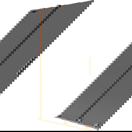 Mexen Velar L badwand 2-delig schuifbaar 100 x 150 cm, grafiet, geborsteld koper - 896-100-003-41-65