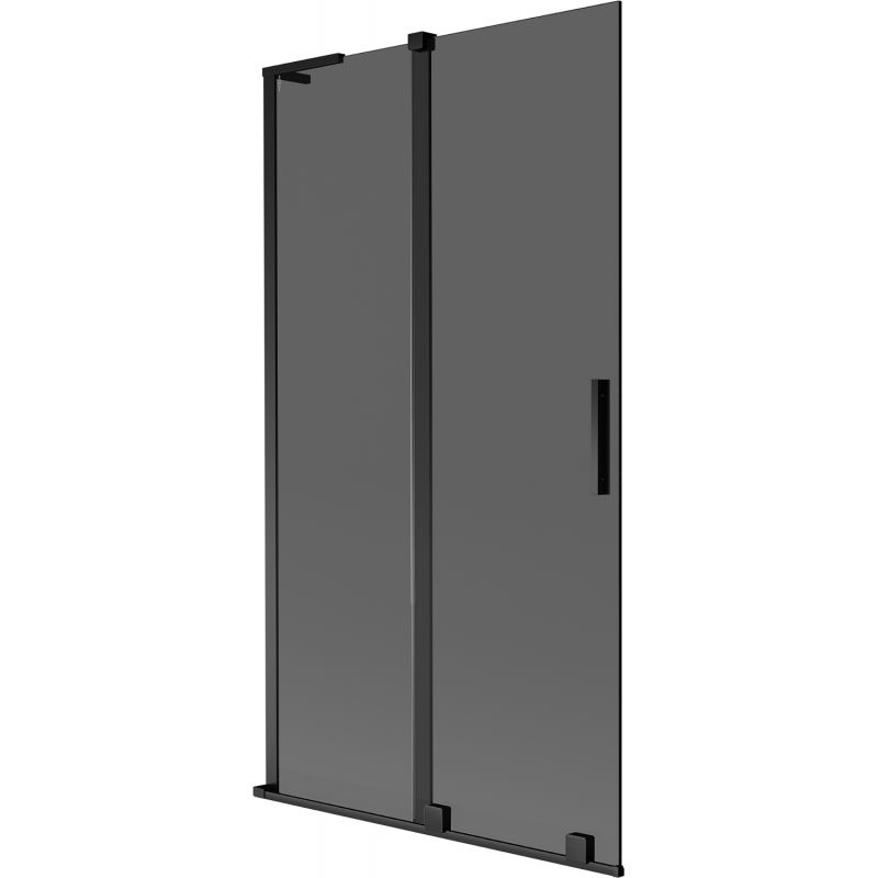 Mexen Velar L Wannentrennwand 2-flügelig verschiebbar 100 x 150 cm, Graphit, Schwarz - 896-100-003-41-70