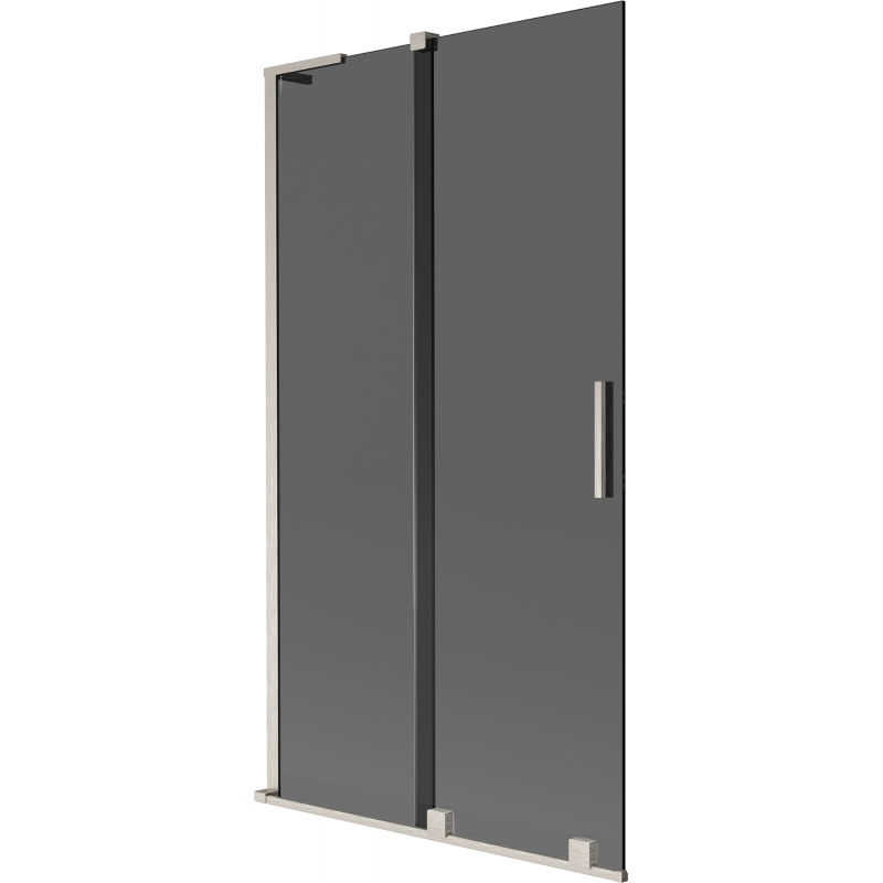Mexen Velar L badwand 2-delig schuifbaar 100 x 150 cm, grafiet, geborsteld nikkel - 896-100-003-41-97
