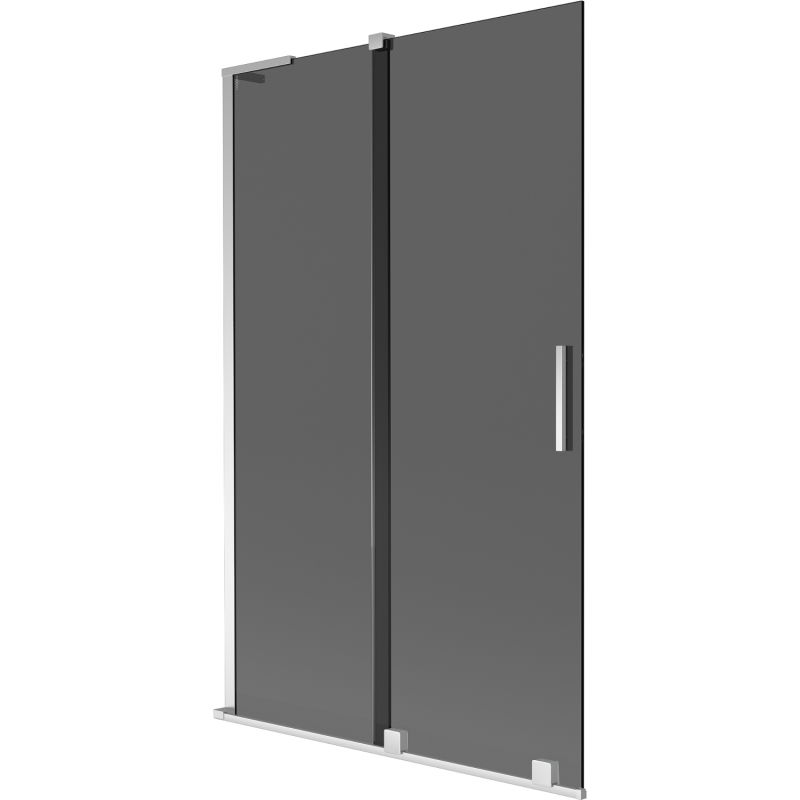 Mexen Velar L Badewannenabtrennung 2-flügelig, schiebbar 110 x 150 cm, grafit, chrom - 896-110-003-41-01