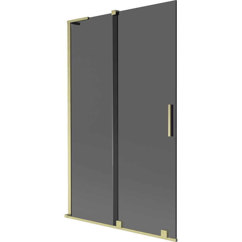 Mexen Velar L 2-panel sliding bath screen 110 x 150 cm, graphite, brushed gold - 896-110-003-41-55