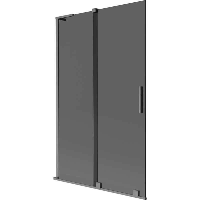 Mexen Velar L Badewannenfaltwand, 2-flügelig, verschiebbar, 110 x 150 cm, graphit, gun gray gebürstet - 896-110-003-41-66