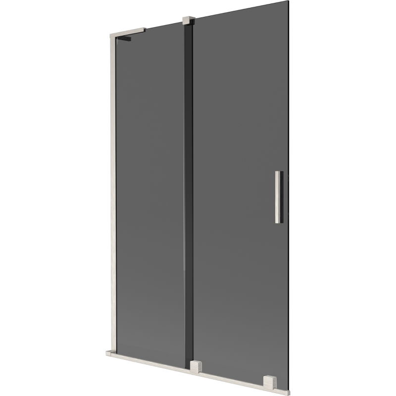 Mexen Velar L badwand met 2 vleugels, schuifbaar 110 x 150 cm, grafiet, geborsteld nikkel - 896-110-003-41-97