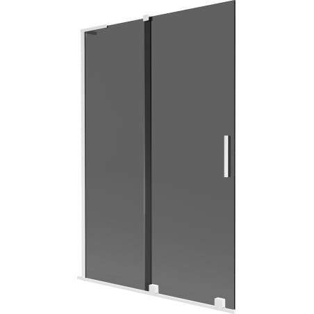 Mexen Velar L Badewannenabtrennung 2-flügelig Schiebbar 120 x 150 cm, graphit, weiß - 896-120-003-41-20